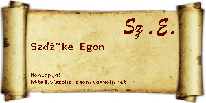 Szőke Egon névjegykártya